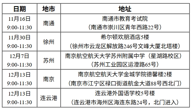 南京航空航天大學金城學院2026年招飛初檢日程安排.png