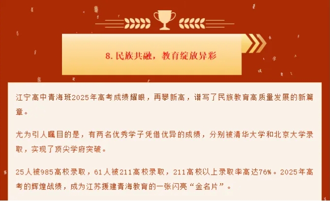 南京各高中2025年高考“成績(jī)單”公布，985率高達(dá)65%7.png